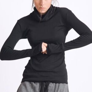 Metamorphoza Top Small Black Long Sleeve With Thumbholes Lagenlook Turtleneck